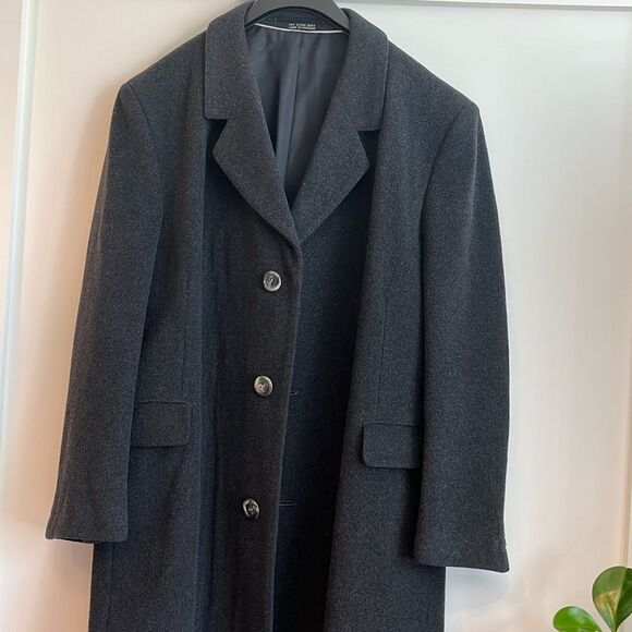 JELLER Vintage 100% cashmere coat long length pockets button up made in Hungary - Picture 2 of 6